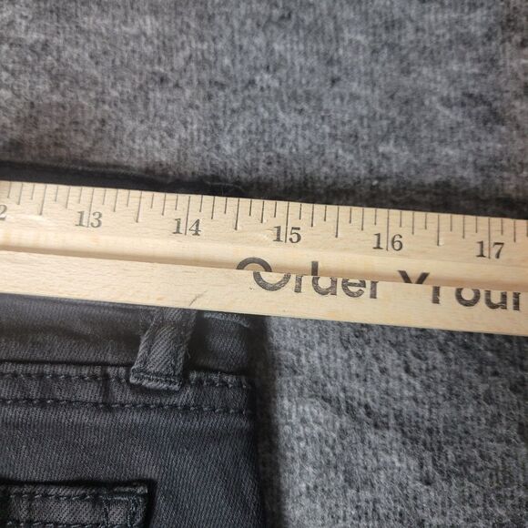 Tory Burch Super Skinny Womens Black Jeans Size 29 Embroidered Logo Packet - Picture 10 of 15